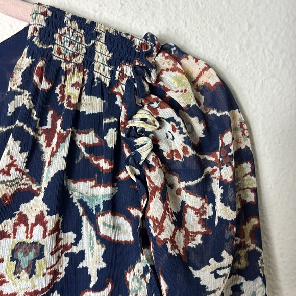 Lauren Ralph Lauren Black Label Crinkle Georgette Puff-Sleeve Top size Large - Picture 8 of 12